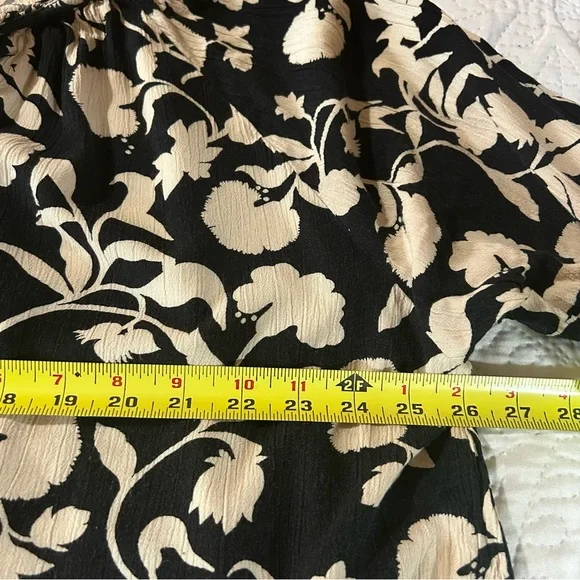Knox Rose Balloon Sleeve Tassel Top Black and Cream Floral Flowy Swingy Sz XXL - Picture 8 of 10